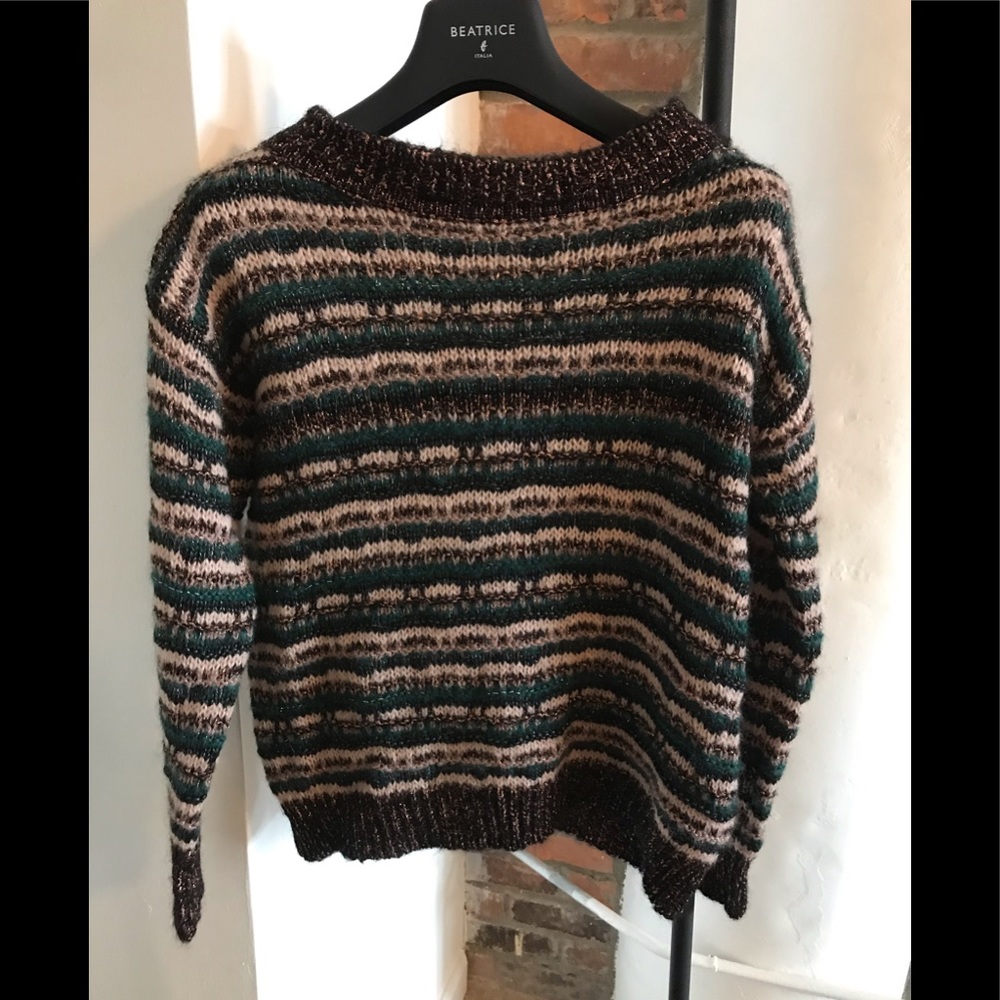 Mohair wool boatneck sweater made in Italy BNWT